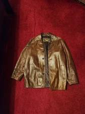 leather 3/4 car coat men xl