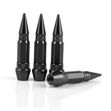 SINGARO 60mm Spiked Valve Caps,Aluminum Alloy Dustproof and 60MM-Black