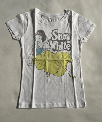 #ad Disney Snow Toddler Girls Withe Simple Portrait Tee Size S 5 6 $16.10