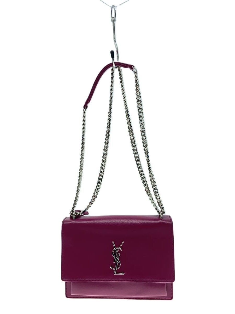 Borsa a tracolla YVES SAINT LAURENT pelle viola tinta unita tramonto usata