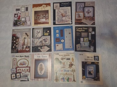Lot 12 Music Theme Cross Stitch Patterns Stoney Creek Violin Piano Minis