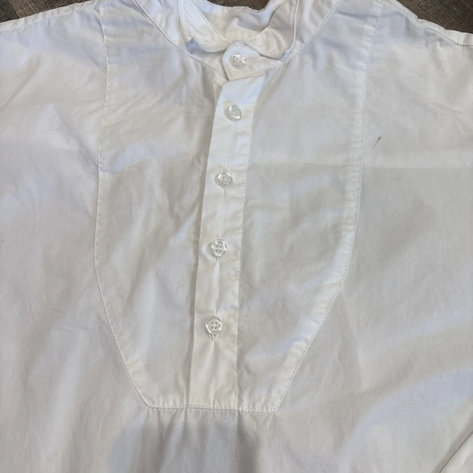 Scully Marfil Arrugado Algodón L Rangewear Townsfolk Jugador Cuello con Bandas LEER Foto 4 de 4