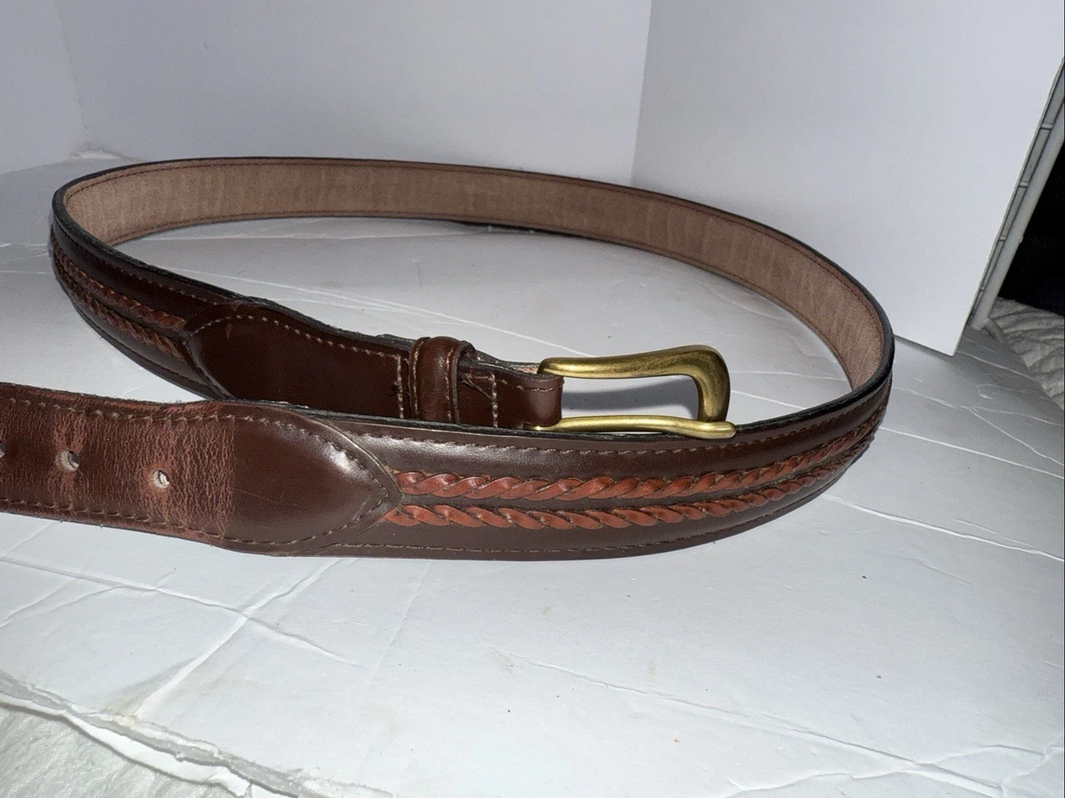 Haitian Genuine Cowhide Solid BrassBuckle Belt Center Braid  display picture 1