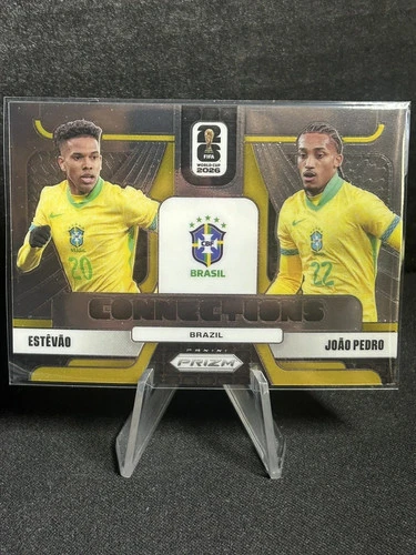 2026 Panini Prizm FIFA World Cup Estevao/Joao Pedro Connections Silver SP Brazil
