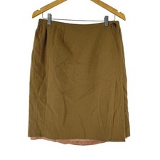 Jacque KoKo Vintage Wool Blend Wrap Skirt Camel Brown 16 Made in USA LB151T
