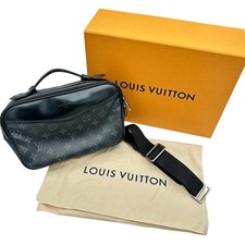 LOUIS VUITTON Bumbag Men's Belt Bag Monogram Eclipse Canvas Black Leather M42906