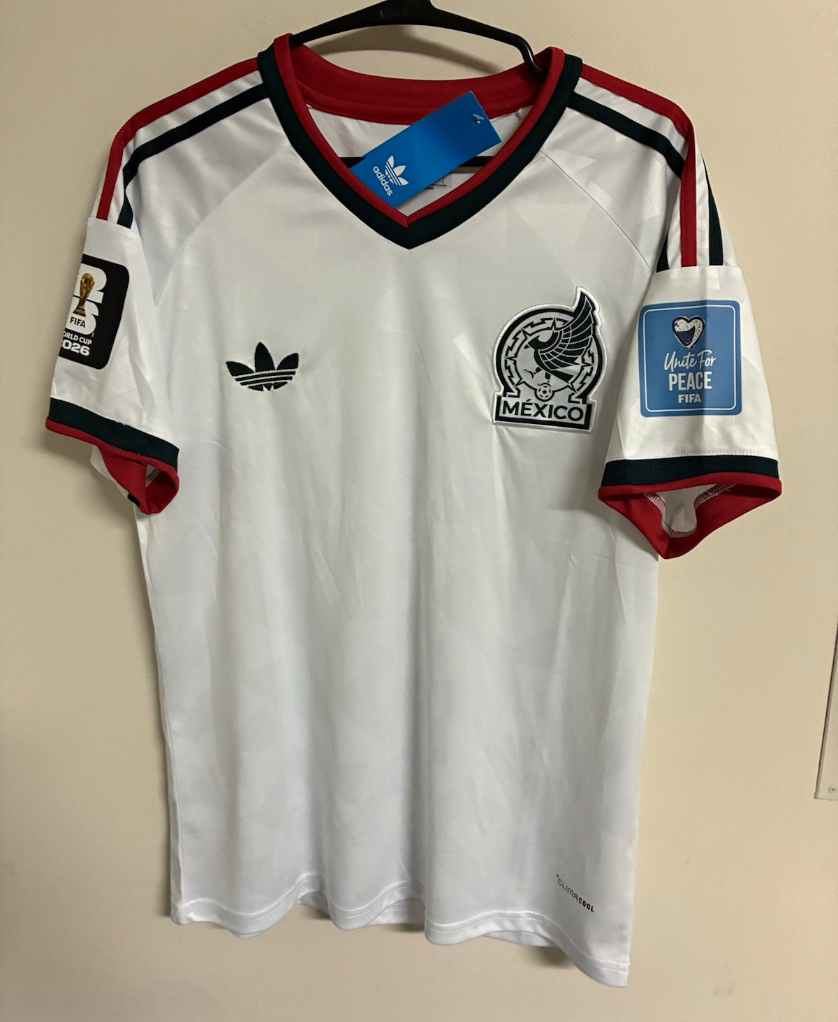 Mexico Away Jersey 2026 World Cup Mens White Away Shirt Men’s Small