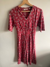 Seasalt Cornwall Cotton Wheal Rose dress Size 8 Floral V Neck Knee Length Dress