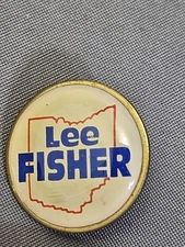 Vintage Lee Fisher Ohio Political Campaign Pinback Button N.G. Slater NYC Badge