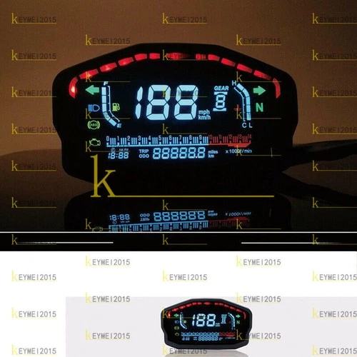 Universal LCD Backlight Digital Motorcycle Odometer Speedometer Tachometer Gauge
