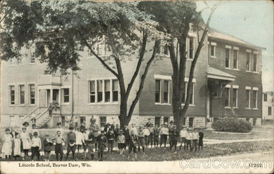#ad Beaver Dam Wisconsin WI Lincoln School 1915 Antique Original Vintage Postcard $9.99