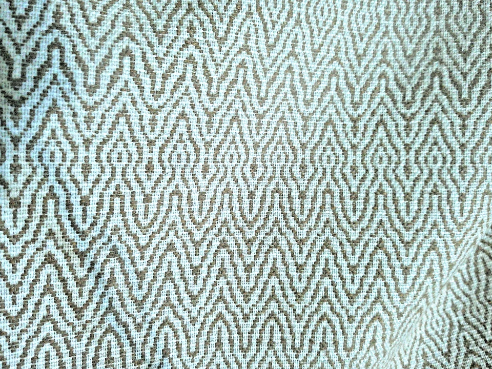 Fabricut "Soundtrack" Mini Chevron Cream/Gold Small Scale 3 Yards Crypton Woven - Image 4 of 4