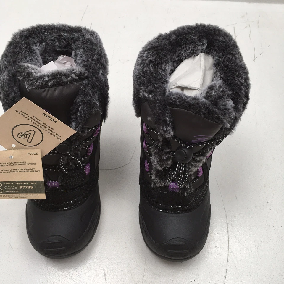 Kamik Kids звезда 2T (размер 10 ребенка ясельного возраста) (уголь/орхидея) девочка водонепроницаемый ботинки, новый в коробке - Изображение 2 из 4