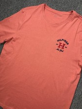 Tommy Hilfiger Men's Embroidered H Logo T-Shirt Size Large Tuscan Red
