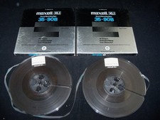 Lot of 2 Maxell 35-90B Early Reel to Reel Tape LP 7" Reel Rock n Roll