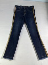 Veronica Beard Jeans Size 10 Carolyn Baby Boot High Rise Side Stripe Made In USA