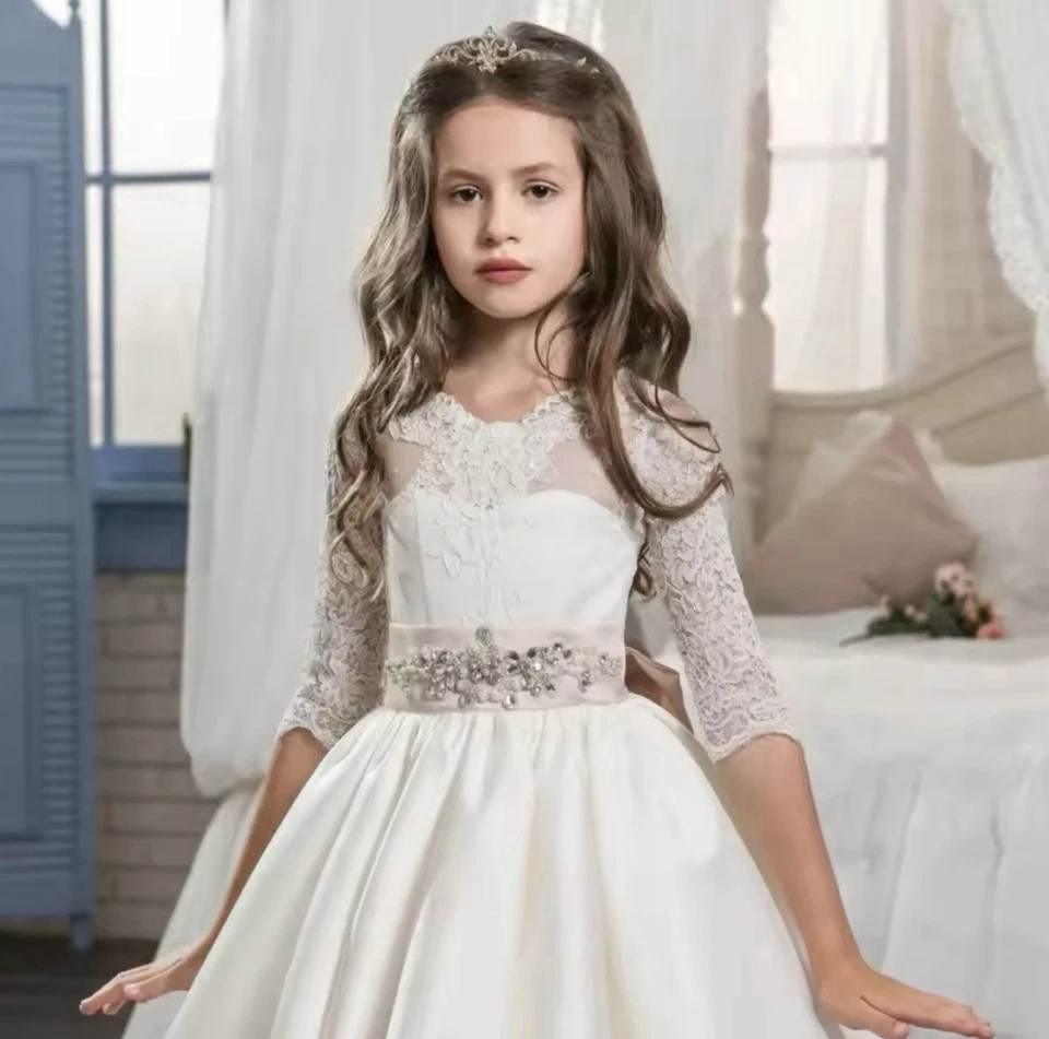 Flower Girl Princess Party Wedding Graduation Formal Holy Communion Dress 8-9Y - Image 4 of 4