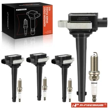 A-Premium 4x Ignition Coil & 4x IRIDIUM Spark Plug Kits for Nissan Sentra 07-09