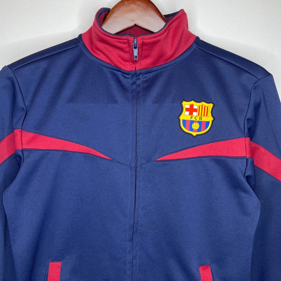 Chaqueta de Pista FC Barcelona Juvenil L Azul Marino/Rojo Cremallera Bordada Cresta Foto 2 de 4
