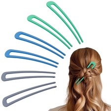 6Pcs Metal French Hair Pins for Women U Shape Sticks 3.9 Inch Vintage Fork for H