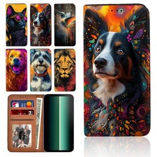 Pop-Art Wildlife Grafik Leder Cover Case für...