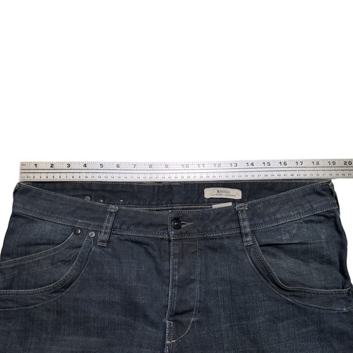 H&M Bragg Dark Wash Flap Pocket Jeans Straight Fit 36 X 34 Button Fly - Picture 5 of 7