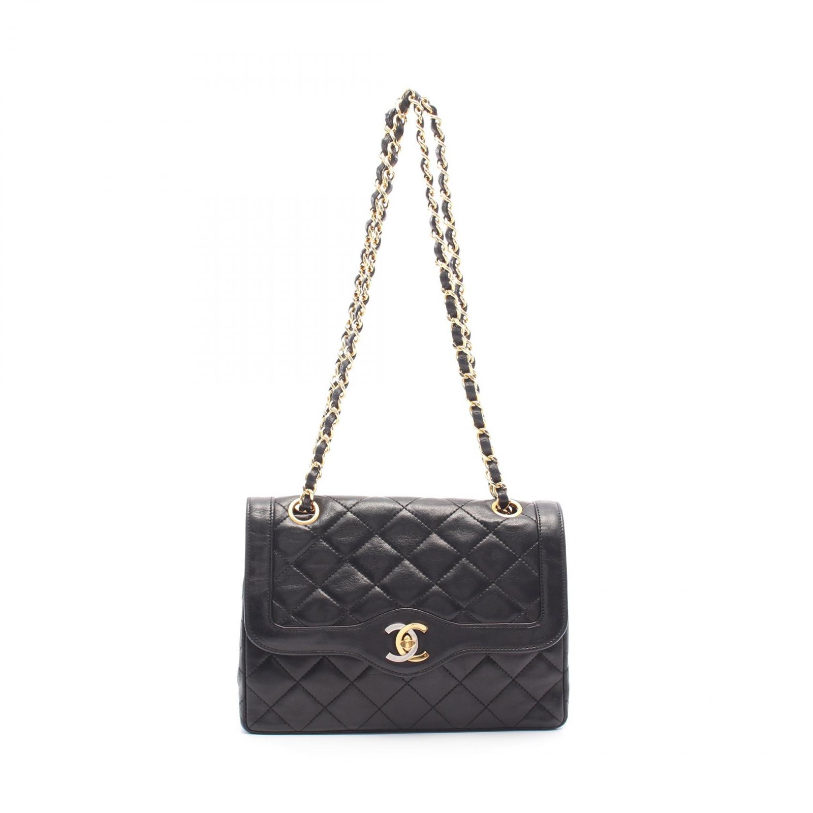 Chanel Matelasse Paris Limited W Flap Shoulder Bag in Lambskin Sheepskin r8_0707