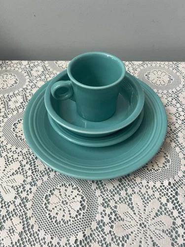 Fiesta Ware 4 PC Place Setting Turquoise Blue Green - V3