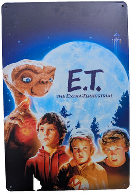 E. T. The Extra Terrestrial Movie Film Blechschild Wandbild 8'' x 12'' NEU