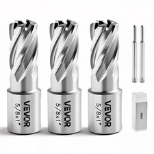 5-Piece Annular Cutter Set - HSS Mag Drill Bits Kit, 1" Depth, 5/8" Diameter, St