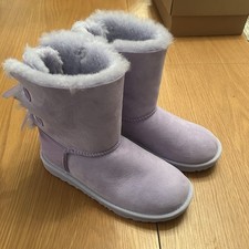 UGG Double Bailey Bows Lilac Kids UK4 But Fits Women UK4-5
