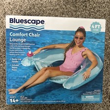 Bluescape Inflatable Comfort Chair Lounge Pool Float, with cup holder