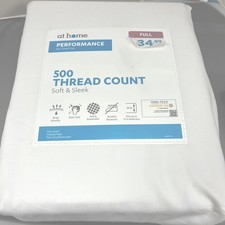 At Home Performance 4 Piece Sheet Set 500 Thread Count Soft And Sleek White