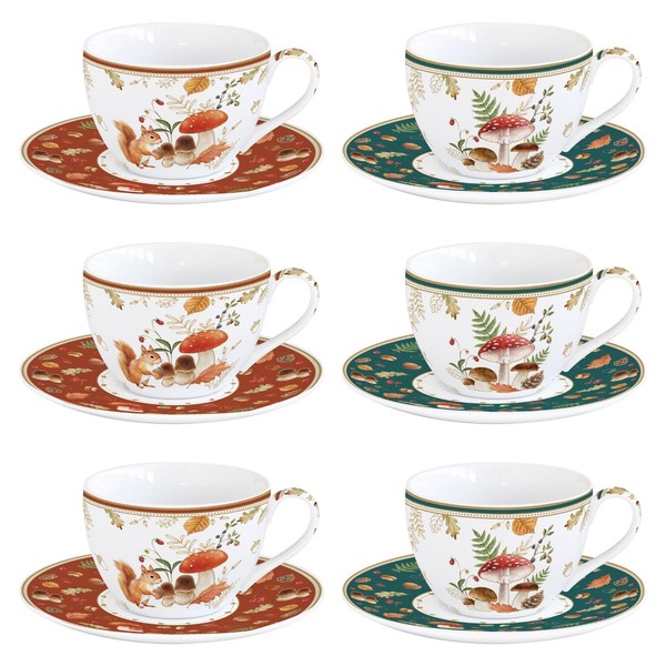 6Er Set Tassen Mit Ut Autumn Breeze EichhöRnchen 240Ml Aus Porzellan Easy Life-image