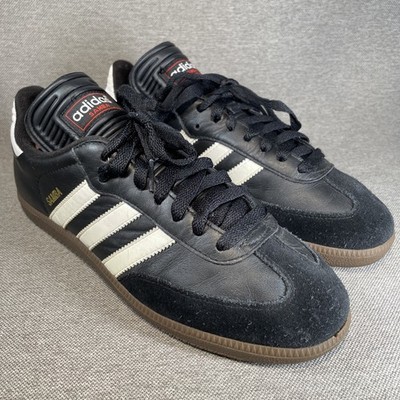 Mens Sz 7.5 ADIDAS 2009 Samba Classic Mens Black Soccer Sneakers 034563