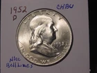 1952-D FRANKLIN HALF CHOICE BU ORIGINAL COLOR POPULAR BETTER DATE SHIPS FREE
