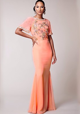 Virgos Lounge Lily Teal Embellished Cocktail Party Occasion Maxi Dress 12 To 22