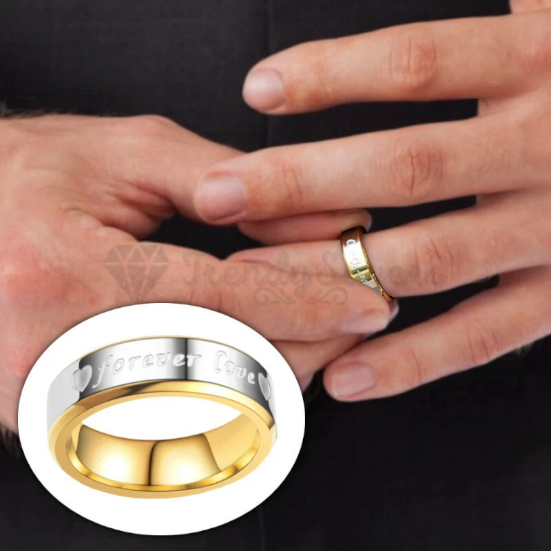 Mens gold promise sale rings