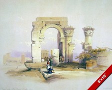 BIGEH ANCIENT EGYPTIAN TEMPLE RUINS UPPER EGYPT PAINTING ART REAL CANVAS PRINT