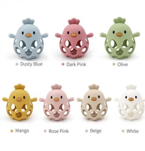 Adorable baby teether set with detachable pacifier and rattle- Blue - Picture 2 of 4