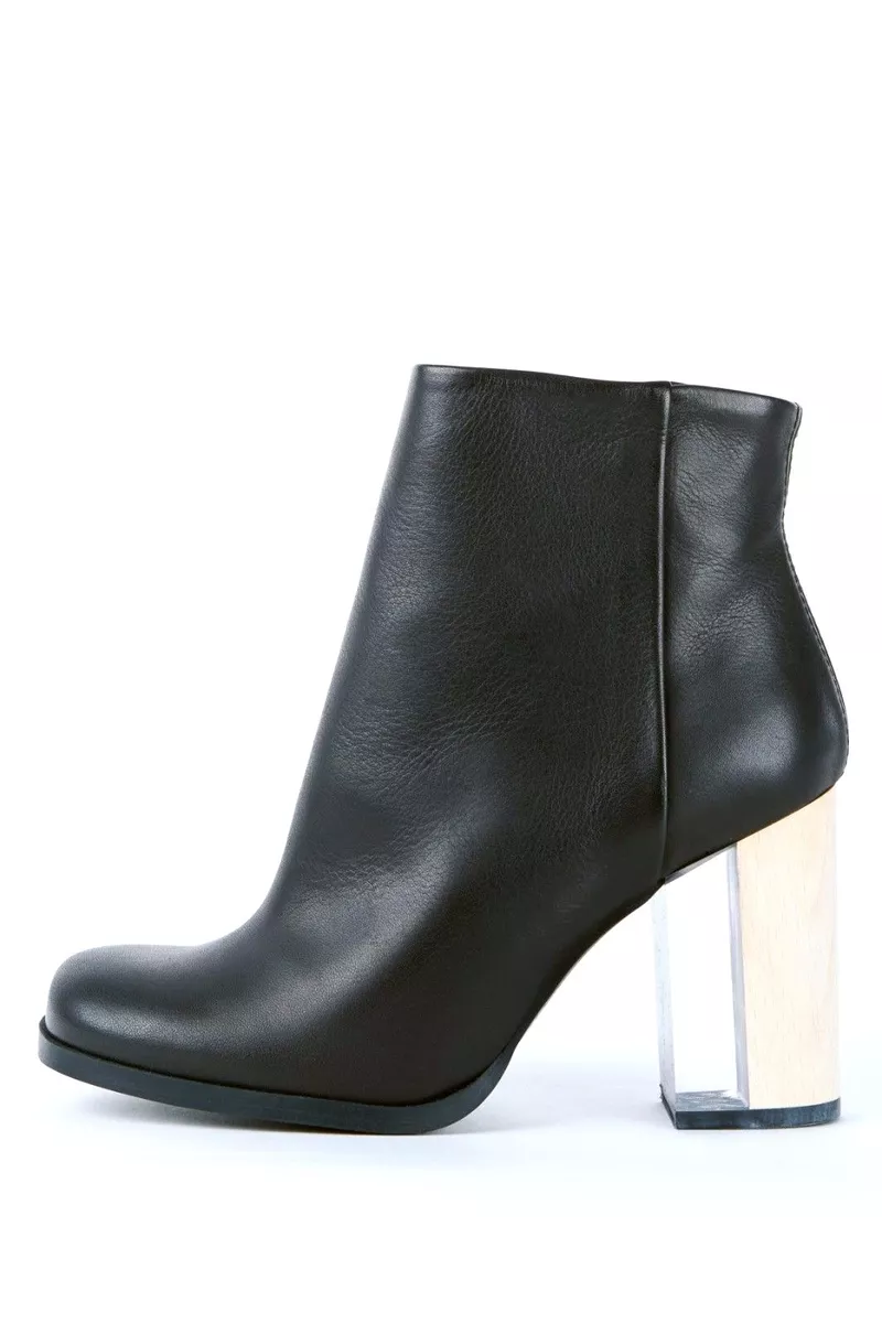Black boots with clear heel new arrivals