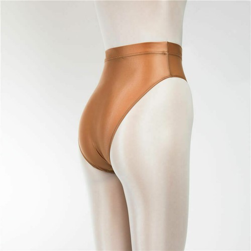 Womens Sexy Stretch Silky Shiny Glossy Panties Wet Look Knickers Lingerie Briefs - Picture 26 of 32