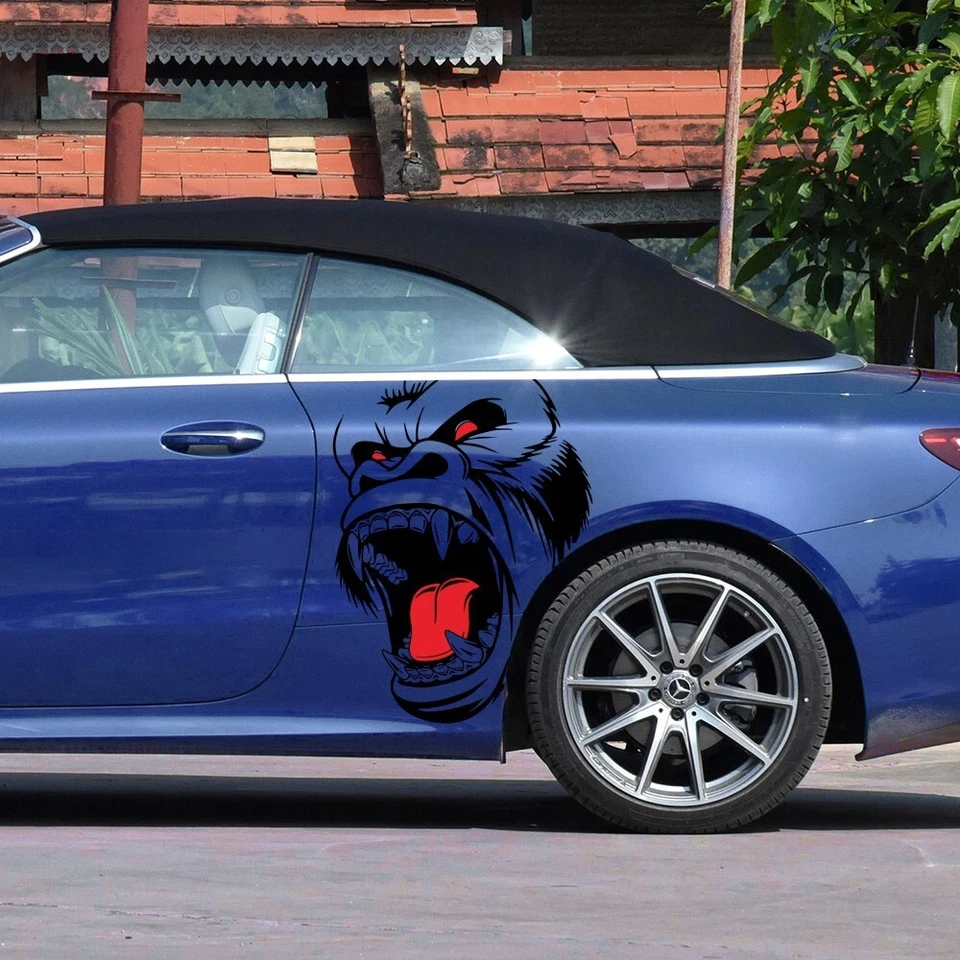 Car Sticker Film Decal Door Side Window Hood Horror Ape Totem Animal Decoration Foto 3 de 4