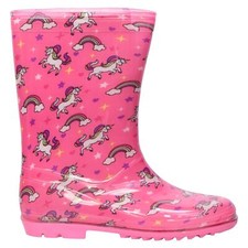 Kids Girls Wellington Wellies Non-Slip Waterproof Lightweight Rain Boots