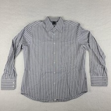 Hugo Boss Dress Shirt Mens XL Blue White Striped Fitted Button Up