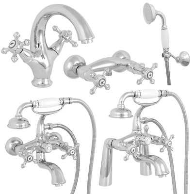 Welfenstein Nostalgie Armatur Waschtisch Wanne Dusche Wannenrand Retro Serie NV