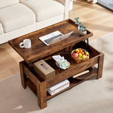 VECELO Lift Top Coffee Table with Storage Shelf Hidden Compartment End Table