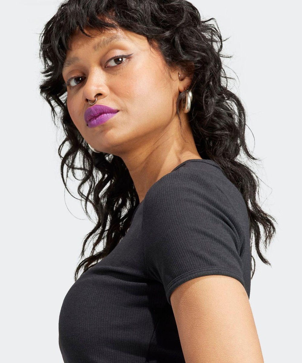 Genuine Adidas Lip Crop Tea -Black / II8057 | eBay