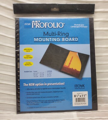 MULTI-RING MOUNTING BOARD BLACK Landscape 8.5×11  10 PACK ITOYA ART PROFOLIO