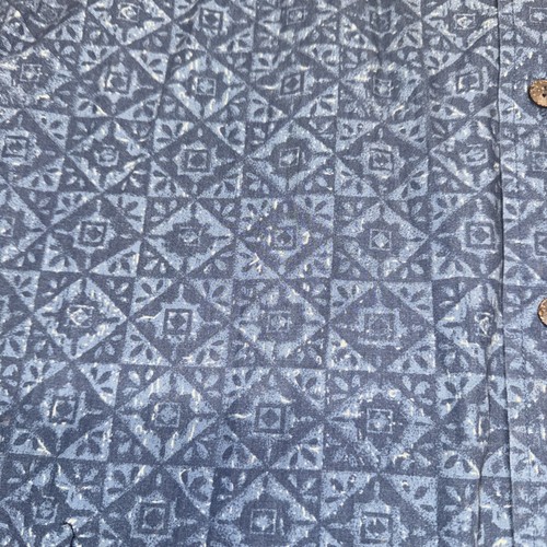 Cabelas Shirt Mens Size L Blue Geometric Short Sleeve Button Up Pocket Vented - Picture 2 of 8